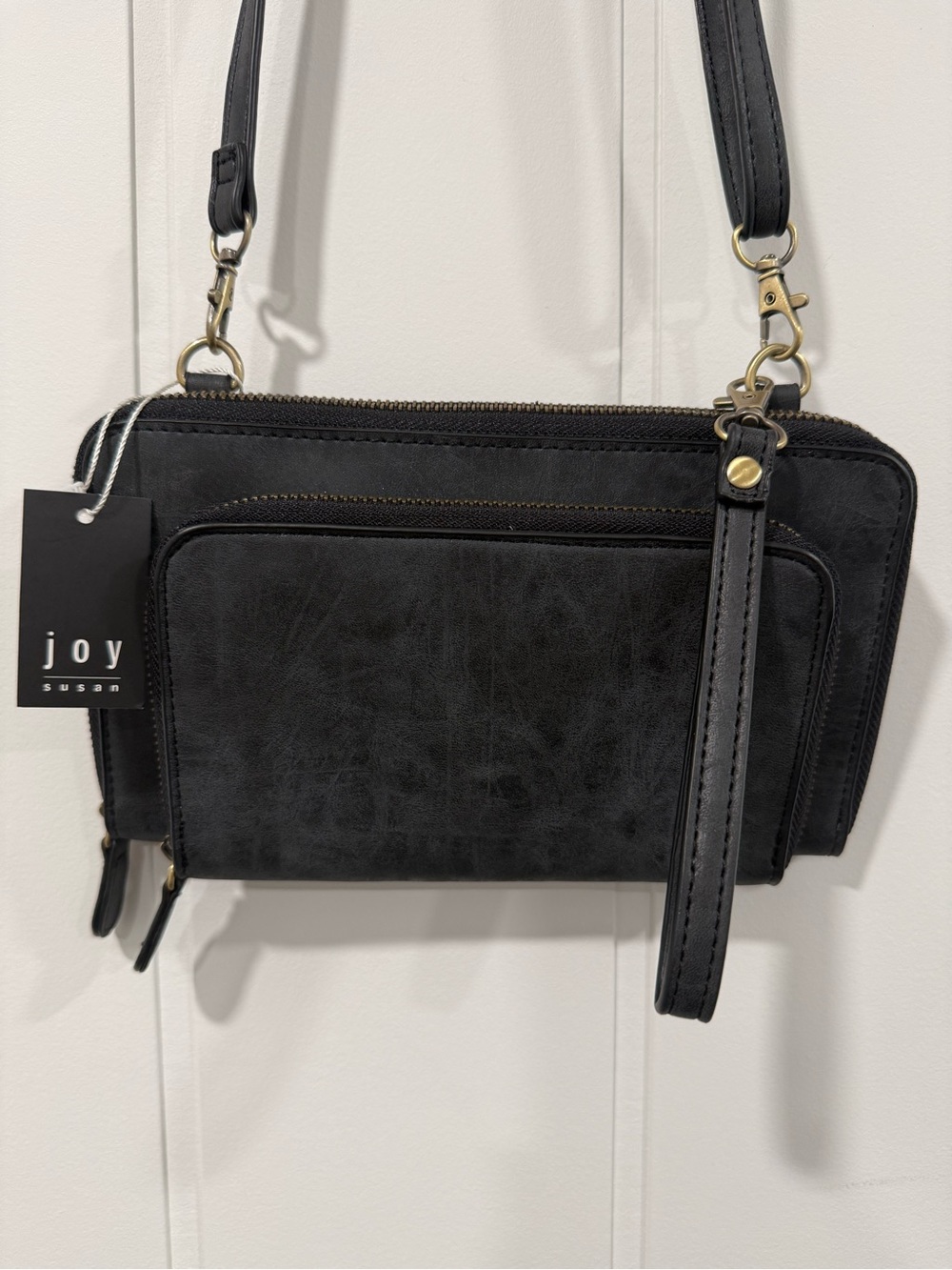 Joy Susan Women Brushed Mini Convertible Zip Crossbody/Wristlet